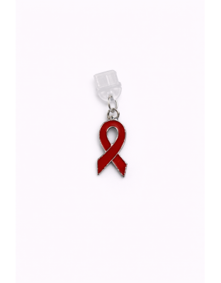 Red Ribbon Phone Charm Plug-In Accessory Chronic Rare Invisible Illness Awareness &amp; Support