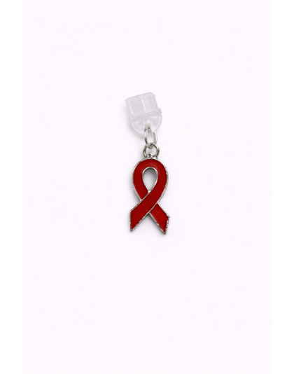 Red Ribbon Phone Charm Plug-In Accessory Chronic Rare Invisible Illness Awareness &amp; Support