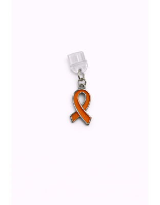 Orange Ribbon Phone Charm Plug-In Accessory Chronic Rare Invisible Illness Awareness &amp; Support