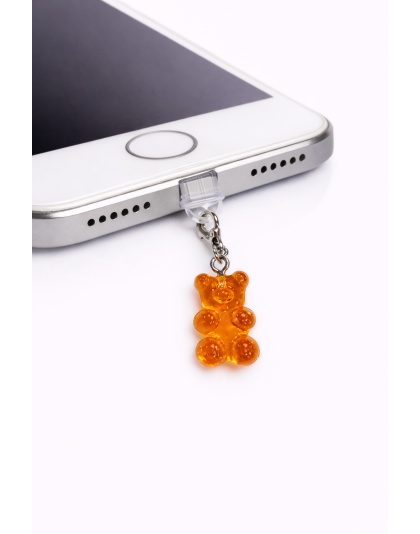 Orange Gummy Bear Phone Charm Plug-In Accessory Chronic Rare Invisible Illness Awareness &amp; Support