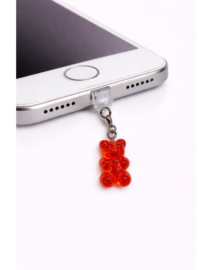 Red Gummy Bear Phone Charm Plug-In Accessory Chronic Rare Invisible Illness Awareness &amp; Support