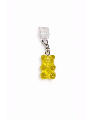 Yellow Gummy Bear Phone Charm Plug-In Accessory Chronic Rare Invisible Illness Awareness &amp; Support
