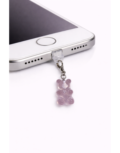 Purple Gummy Bear Phone Charm Plug-In Accessory Chronic Rare Invisible Illness Awareness &amp; Support