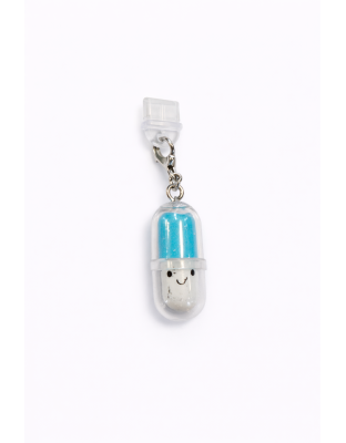 Light Blue Pill Capsule Phone Charm Plug-In Accessory Chronic Rare Invisible Illness Awareness &amp; Support