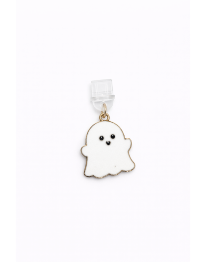 White Ghost Phone Charm Plug-In Accessory Chronic Rare Invisible Illness Awareness &amp; Support