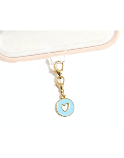 Light Blue Heart Punch-Out Phone Charm Plug-In Accessory Chronic Rare Invisible Illness Awareness &amp; Support