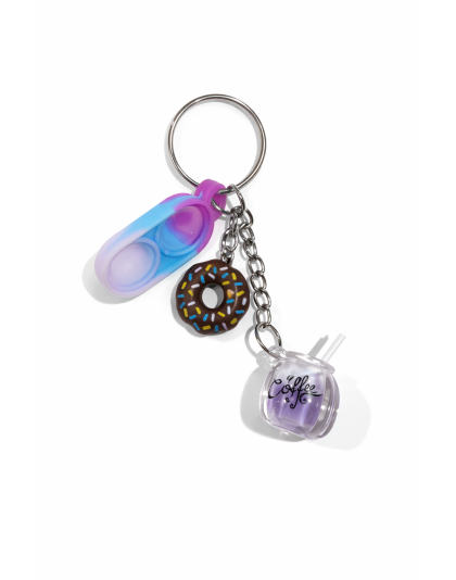 Blue Purple Silicone Mini Pop Fidget Brown Donuts &amp; Coffee Sensory Toy Raise Awareness Support Rare Chronic &amp; Invisible Illness
