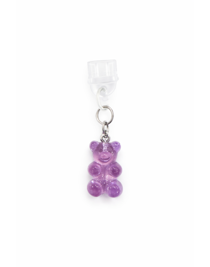 Purple Gummy Bear Phone Charm Plug-In Accessory Chronic Rare Invisible Illness Awareness &amp; Support