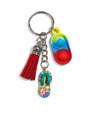 Rainbow Silicone Mini Pop Fidget Yellow Flip-Flop Red Tassel Sensory Toy Raise Awareness Support Rare Chronic &amp; Invisible Illness