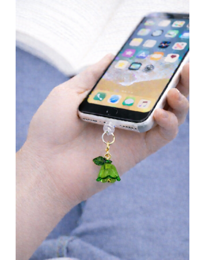 Green Flower Phone Charm Plug-In Accessory Chronic Rare Invisible Illness Awareness &amp; Support