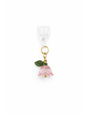 Pink Flower Phone Charm Plug-In Accessory Chronic Rare Invisible Illness Awareness &amp; Support