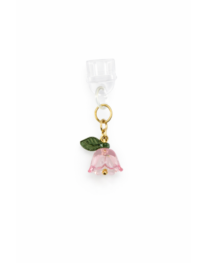 Pink Flower Phone Charm Plug-In Accessory Chronic Rare Invisible Illness Awareness &amp; Support