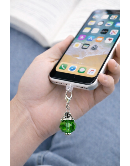 Ball Phone Charm Green Plug-In Accessory Chronic Rare Invisible Illness Awareness &amp; Support