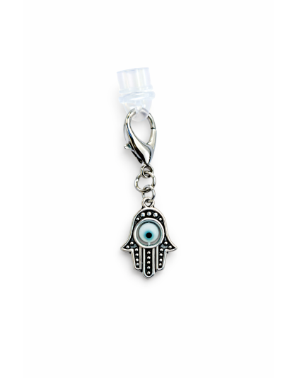 Hamsa With White Eye Charm Plug-In Accessory Chronic Rare Invisible Illness Awareness &amp; Support