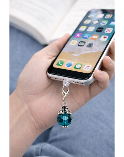 Ball Phone Charm Teal Plug-In Accessory Chronic Rare Invisible Illness Awareness &amp; Support