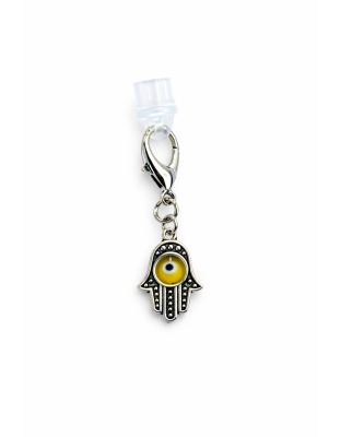 Hamsa With Yellow Eye Charm Plug-In Accessory Chronic Rare Invisible Illness Awareness &amp; Support