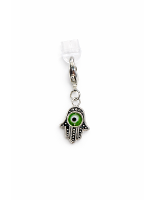 Hamsa With Green Eye Charm Plug-In Accessory Chronic Rare Invisible Illness Awareness &amp; Support