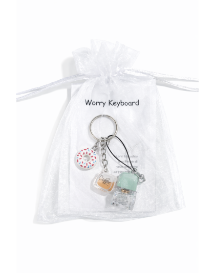 Green Audible Keyboard Clicker White Donut &amp; Yellow Coffee Cup Fidget Sensory Toy Raise Awareness Support Rare Chronic &amp; Invisible Illness