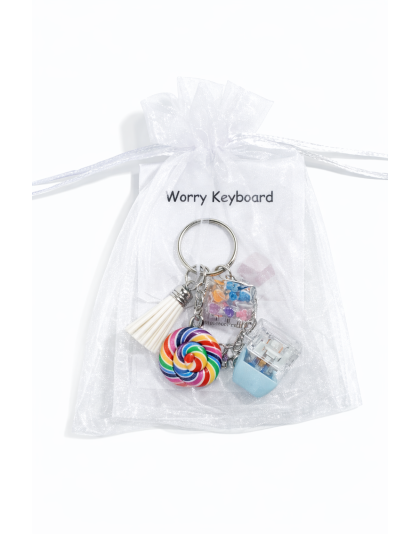 Blue Audible Keyboard Fidget Rainbow Candy Charms Sensory Toy Raise Awareness Support Rare Chronic &amp; Invisible Illness
