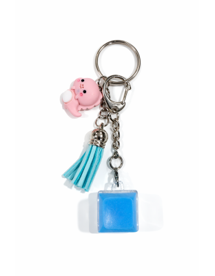 Blue Audible Keyboard Clicker Pink Dino and Teal Tassel Fidget Sensory Toy Raise Awareness Support Rare Chronic &amp; Invisible Illness