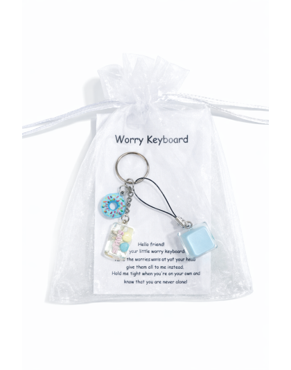 Blue Audible Keyboard Clicker Donut &amp; Sweets Fidget Sensory Toy Raise Awareness Support Rare Chronic &amp; Invisible Illness