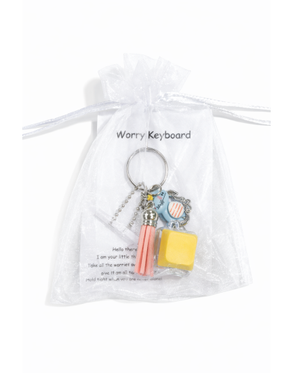 Yellow Audible Keyboard Fidget Blue Dino Light Orange Tassel Sensory Toy Raise Awareness Support Rare Chronic &amp; Invisible Illness