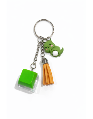 Green Audible Keyboard Clicker Green Dino &amp; Orange Tassel Fidget Sensory Toy Raise Awareness Support Rare Chronic &amp; Invisible Illness