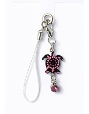Handmade Pink &amp; Black Turtle Phone Case Handmade Phone Lanyard &amp; Charm Accessory Chronic Rare Invisible Illness Awareness &amp; Support