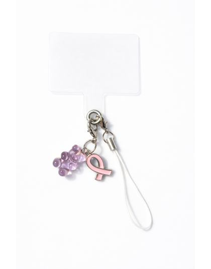 Pink Gummy Bear &amp; Ribbon Handmade Phone Lanyard &amp; Charm Accessory Chronic Rare Invisible Illness Awareness &amp; Support