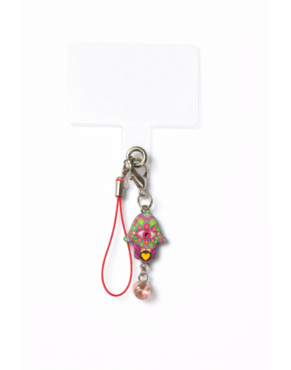Pink &amp; Green Hamsa Handmade Phone Lanyard &amp; Charm Accessory Chronic Rare Invisible Illness Awareness &amp; Support