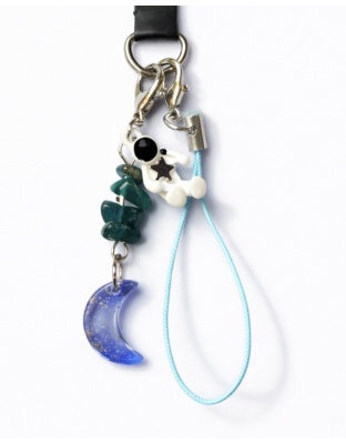 Green &amp; Blue Astronaut Charm Handmade Phone Lanyard &amp; Charm Accessory Chronic Rare Invisible Illness Awareness &amp; Support