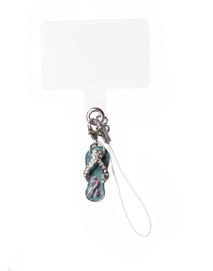 Teal Flip Flop and Purple Ribbon Charm Handmade Phone Lanyard &amp; Charm Accessory Chronic Rare Invisible Illness Awareness &amp; Support