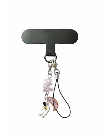 Pink Astronaut Moon Charm Handmade Phone Lanyard &amp; Charm Accessory Chronic Rare Invisible Illness Awareness &amp; Support