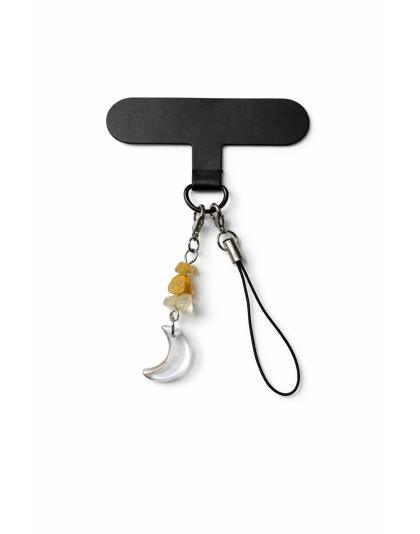 Brown Moon Charm Handmade Phone Lanyard &amp; Charm Accessory Chronic Rare Invisible Illness Awareness &amp; Support