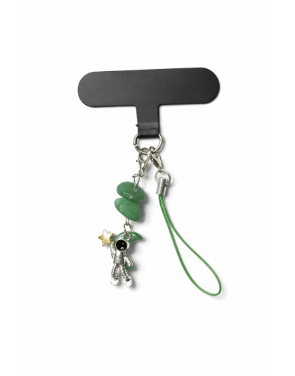 Green Moon Astronaut Charm Handmade Phone Lanyard &amp; Charm Accessory Chronic Rare Invisible Illness Awareness &amp; Support