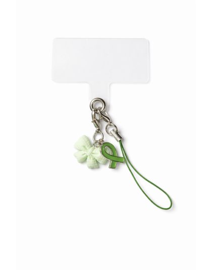 Green Ribbon &amp; Bow Astronaut Charm Handmade Phone Lanyard &amp; Charm Accessory Chronic Rare Invisible Illness Awareness &amp; Support
