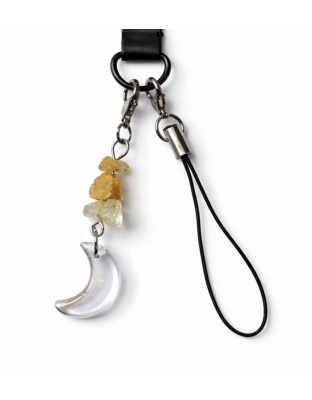Brown Moon Charm Handmade Phone Lanyard &amp; Charm Accessory Chronic Rare Invisible Illness Awareness &amp; Support