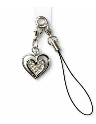 Silver Heart Charm Handmade Phone Lanyard &amp; Charm Accessory Chronic Rare Invisible Illness Awareness &amp; Support