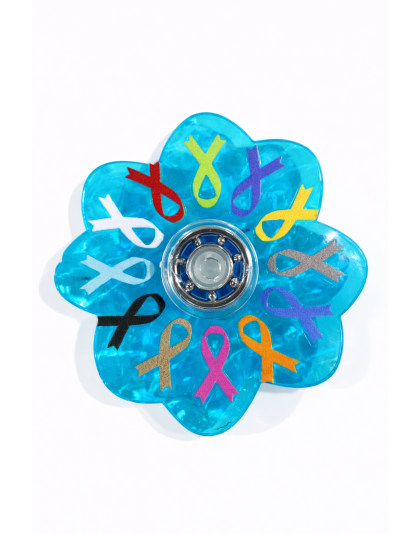 Blue Rainbow Calming Fidget Spinner – Anxiety Relief Sensory Toy Chronic Illness Rare Diseases Disability &amp; Awareness Support