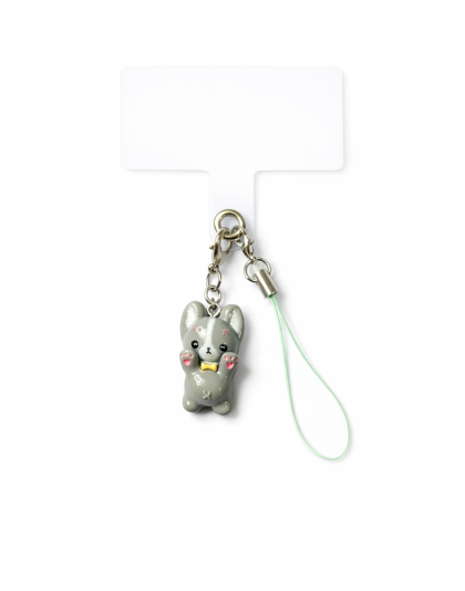 Adorable Gray Dog Charm Handmade Phone Lanyard &amp; Charm Accessory Chronic Rare Invisible Illness Awareness &amp; Support