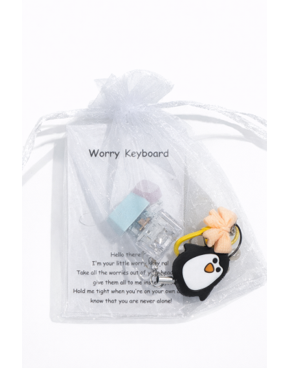 Blue Audible Keyboard Fidget Black White Penguin Light Orange Bow Sensory Toy Raise Awareness Support Rare Chronic &amp; Invisible Illness