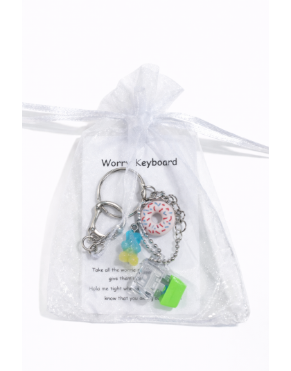 Green Audible Keyboard Fidget Yellow Blue Gummy Bear &amp; White Sprinkled Donut Sensory Toy Raise Awareness Support Rare Chronic &amp; Invisible Illness