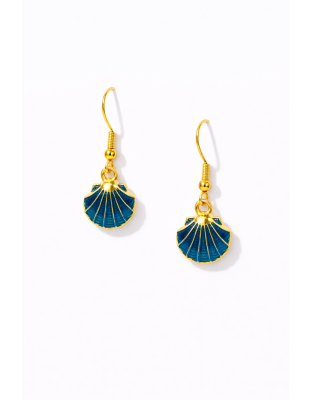 Handmade Blue Shell Earrings Supporting Awareness for Chronic Rare and Invisible Illnesses