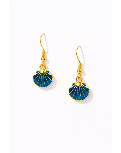 Handmade Blue Shell Earrings Supporting Awareness for Chronic Rare and Invisible Illnesses