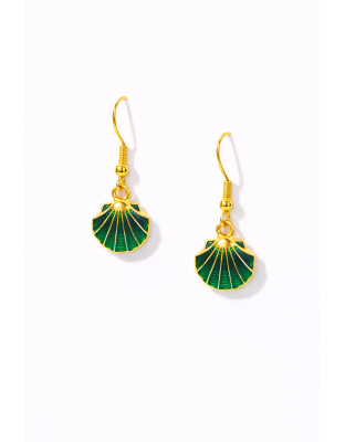 Handmade Green Shell Earrings Supporting Awareness for Chronic Rare and Invisible Illnesses