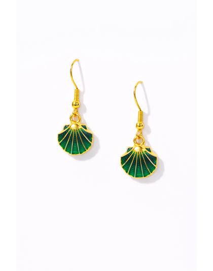 Handmade Green Shell Earrings Supporting Awareness for Chronic Rare and Invisible Illnesses