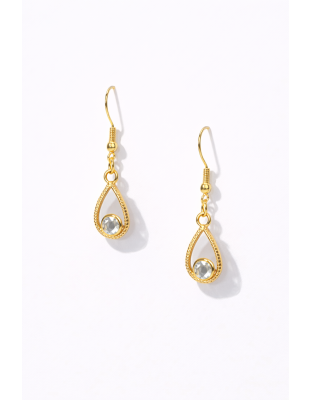 Handmade Gold Tear Drop Dangling Earrings Supporting Awareness for Chronic Rare and Invisible Illnesses