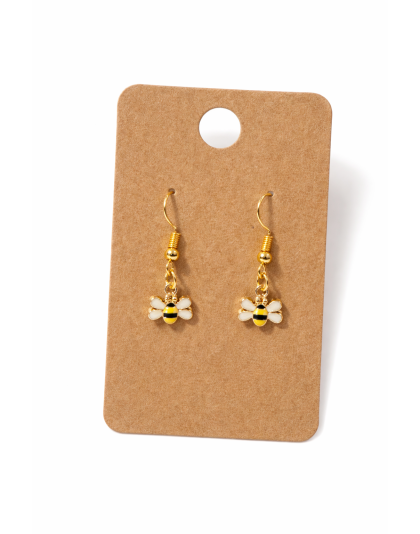 Handmade Yellow Bee Dangling Earrings Supporting Awareness for Chronic Rare and Invisible Illnesses