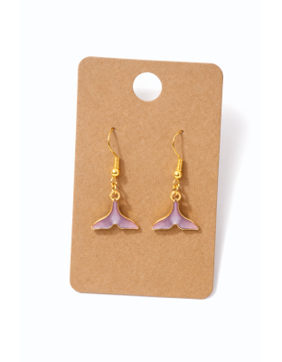 Handmade Purple Dolphin Tail Dangling Earrings Supporting Awareness for Chronic Rare and Invisible Illnesses