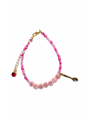 Pink Spoonie Bracelet with Spoon Charm – Chronic Illness &amp; Rare and Invisible Disabilities Awareness Jewelry